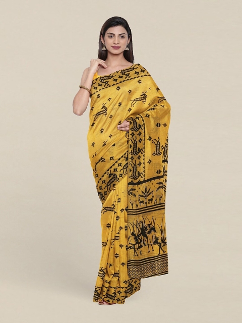 

Pothys Yellow & Black Ethnic Motifs Pure Cotton Saree