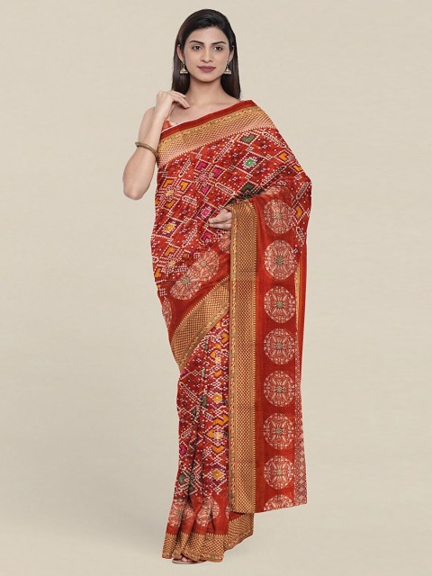 

Pothys Rust & Yellow Floral Saree