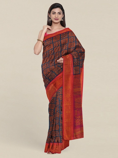 

Pothys Blue & Red Floral Saree