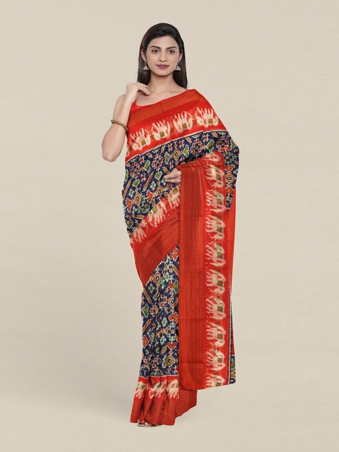 

Pothys Blue & Yellow Ethnic Motifs Saree