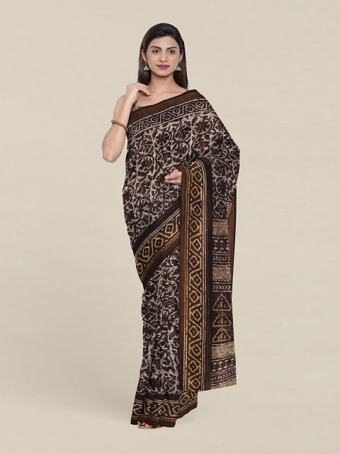 

Pothys Brown & White Floral Saree