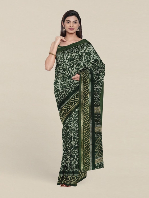 

Pothys Green & White Zari Saree