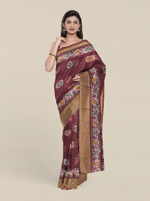 

Pothys Brown Floral Zari Saree