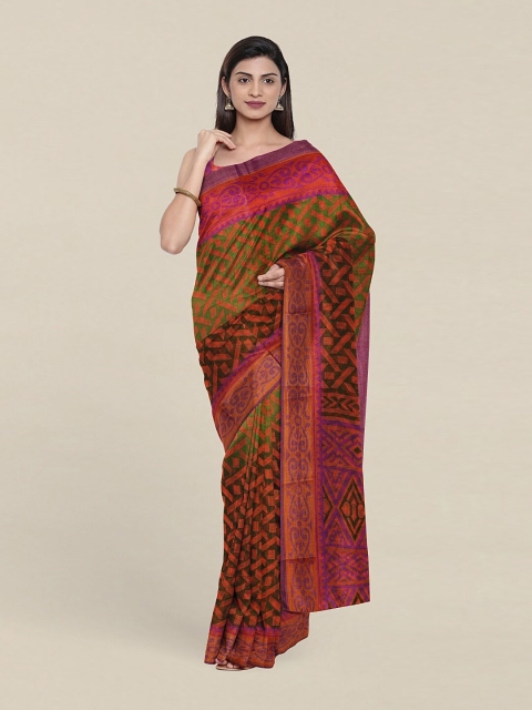 

Pothys Green & Gold-Toned Zari Saree