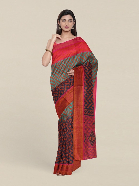 

Pothys Orange & Pink Zari Saree