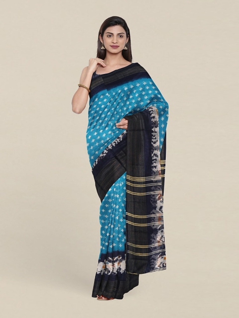 

Pothys Blue & White Ethnic Motifs Printed Zari Saree