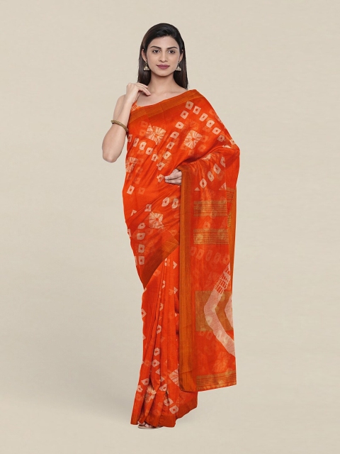

Pothys Orange & Beige Bandhani Saree