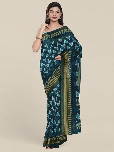 

Pothys Blue & White Printed Cotton Saree