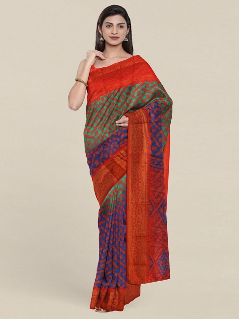 

Pothys Red & Gold-Toned Zari Saree
