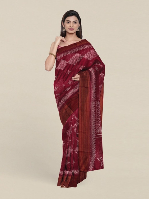 

Pothys Purple & Off White Ethnic Motifs Printed Cotton Saree