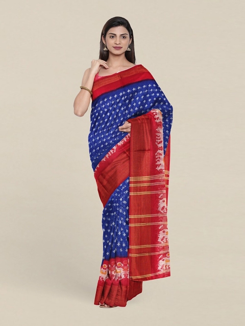 

Pothys Blue & Red Zari Saree