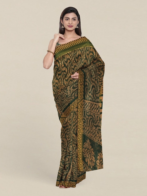 

Pothys Green & Gold-Toned Zari Saree