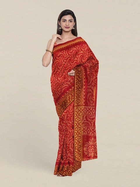 

Pothys Red & Yellow Zari Saree