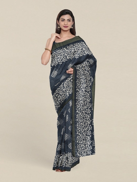 

Pothys Grey & Off White Ethnic Motifs Zari Saree