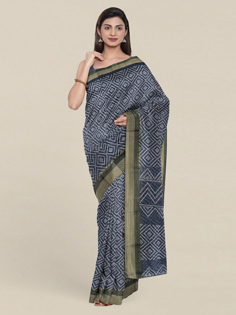 

Pothys Grey & Gold-Toned Zari Saree