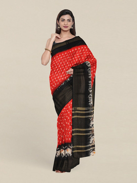 

Pothys Red & Black Zari Saree