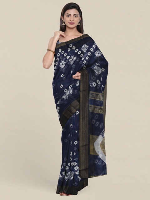 

Pothys Blue & White Bandhani Saree