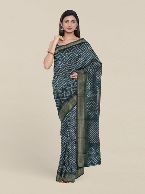 

Pothys Blue & Off White Zari Saree