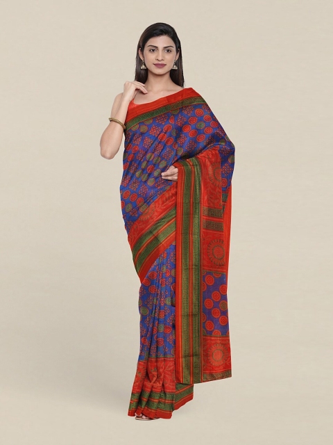 

Pothys Blue & Red Zari Saree
