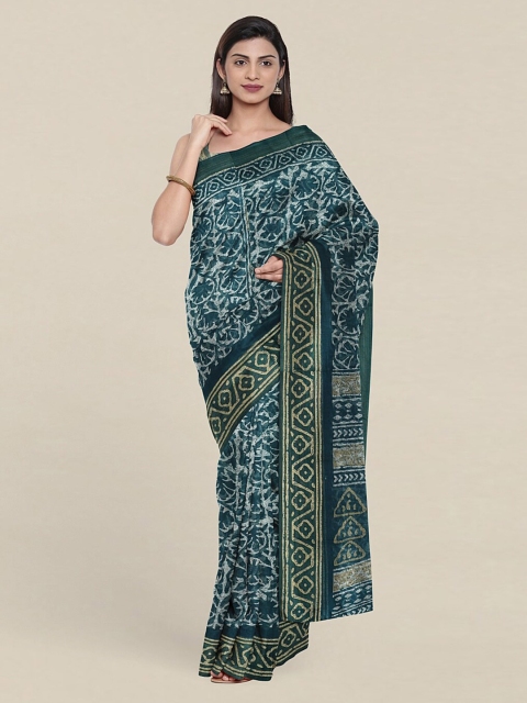 

Pothys Blue & Cream-Coloured Zari Saree