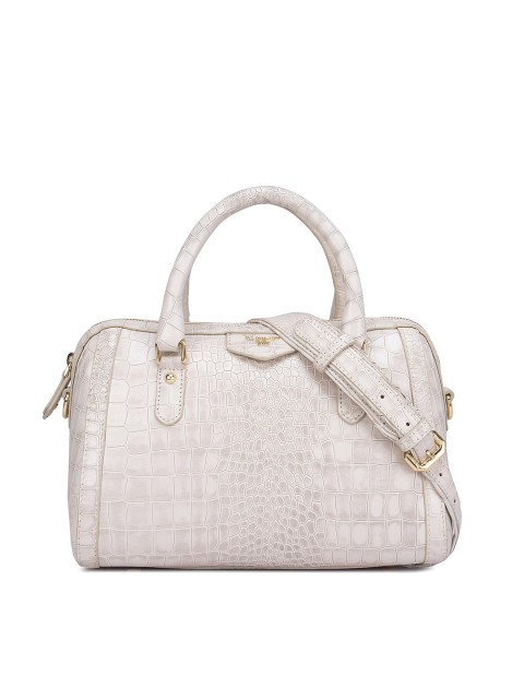 

Da Milano Women's White Leather Structured Handheld Bag