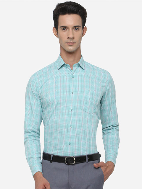 

Greenfibre Men Blue Slim Fit Checked Casual Shirt