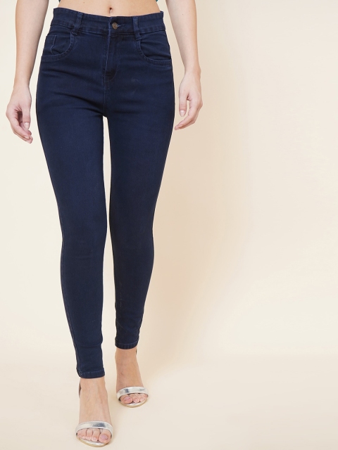

DressBerry Women Blue Pure Cotton Urban Slim Fit High-Rise Stretchable Jeans