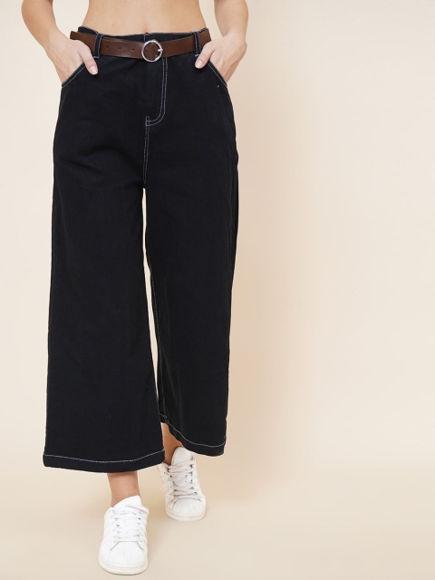 

DressBerry Women Black Urban Pure Cotton High-Rise Jeans