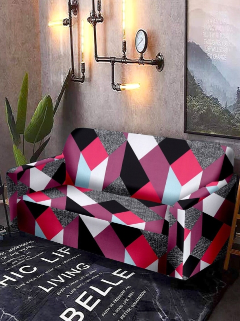 

Cortina Pink & Grey Printed 4-Seater Sofa Cover