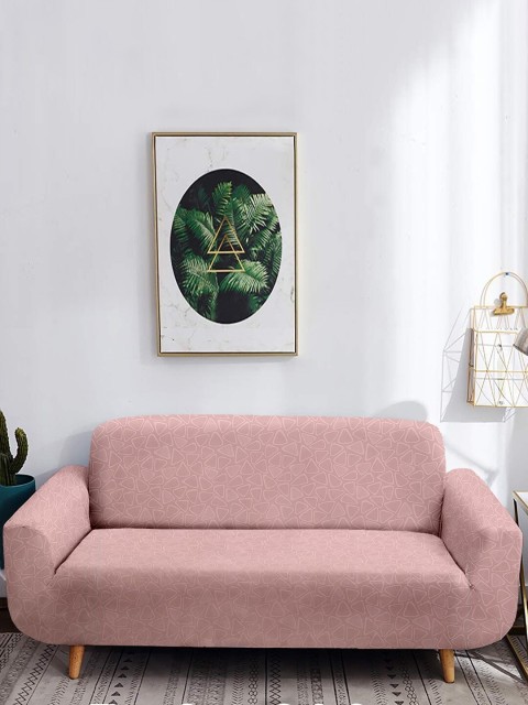 

Cortina Pink Solid 4-Seater Non-Slip Sofa Cover