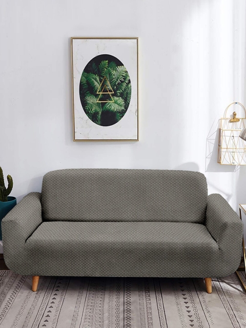 

Cortina Grey Solid 4-Seater Non-Slip Sofa Cover