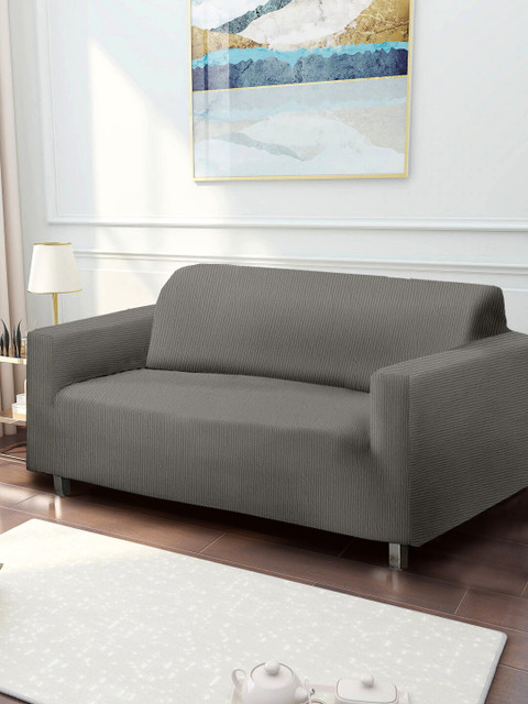 

Cortina Grey Solid 4 Seater Sofa Cover