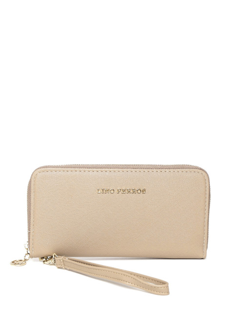

Lino Perros Women Beige Solid Zip Around Wallet