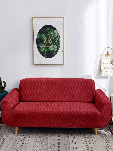 

Cortina Maroon Solid 4 Seater Sofa Cover
