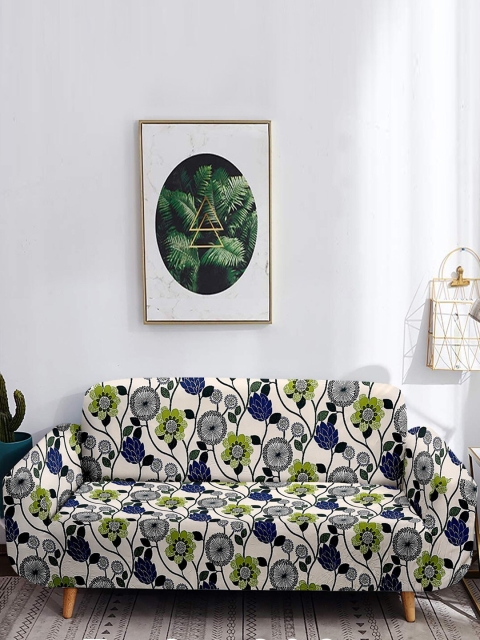 

Cortina Green & White Printed 4-Seater Non-Slip Sofa Cover
