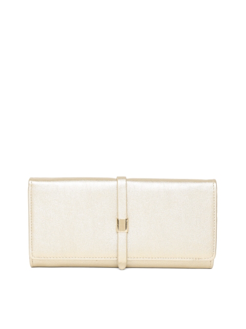 

Lino Perros Women Gold-Toned Solid Three Fold Wallet