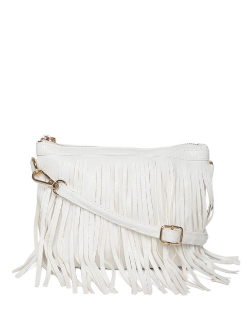 

Lino Perros White Fringed Sling Bag