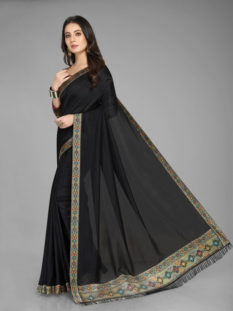 

DEETYA ARTS Black & Blue Zari Art Silk Banarasi Saree