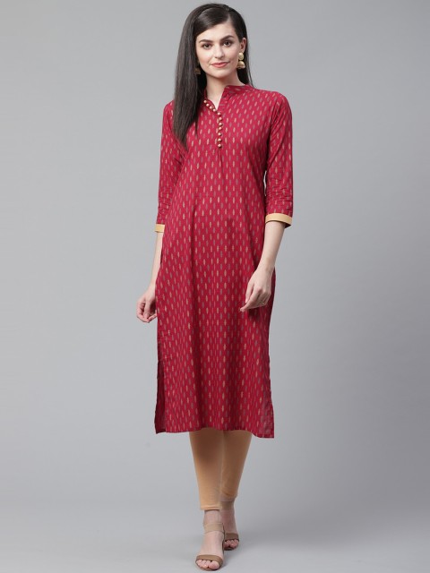 

KALINI Women Ethnic Motifs Kurta, Maroon