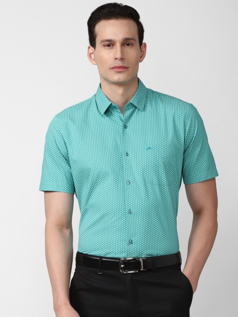 

Peter England Men Blue Printed Regular Fit Cotton Formal Shirt