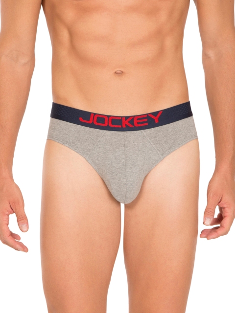 

Jockey Men Grey Melange Zone Stretch Solid Briefs US07-0105-ECGYM