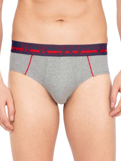 

Jockey Men Grey Melange Solid Bold Briefs US14-0105