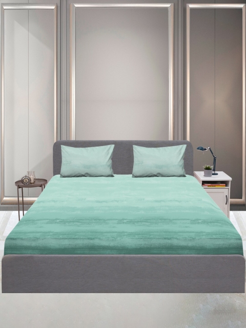 

SLEEPX Green 144 TC Queen Bedsheet with 2 Pillow Covers