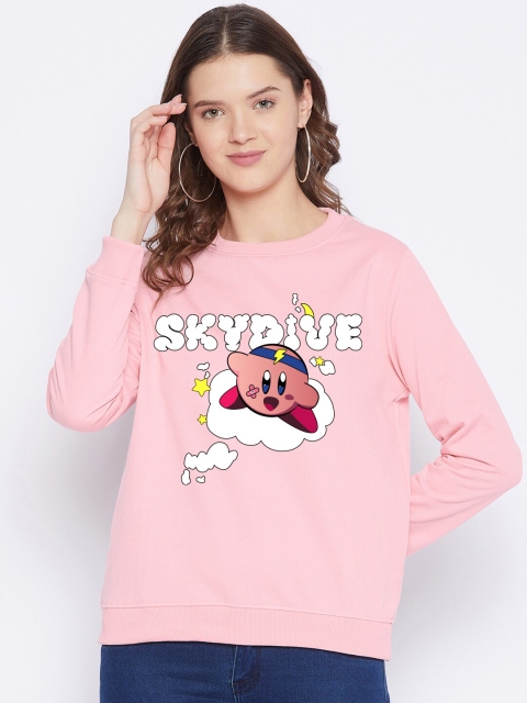 

FRENCH FLEXIOUS Women Pink Printed Sweatshirt
