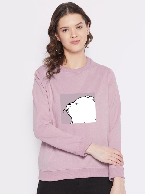 

FRENCH FLEXIOUS Women Lavender Printed Sweatshirt