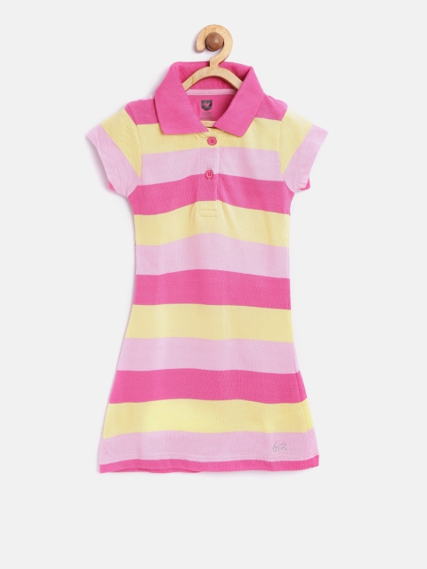 

612 league Girls Pink Striped T-shirt Dress
