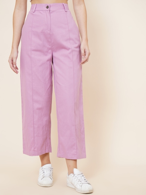 

DressBerry Women Lavender Original Tapered Fit High-Rise Trousers