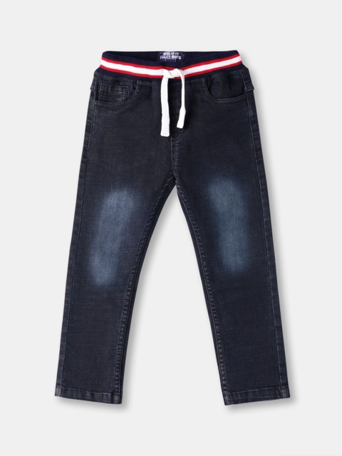 

R&B Boys Blue Washed Cotton Drawstring Joggers