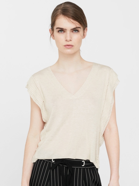 

MANGO Women Beige Top