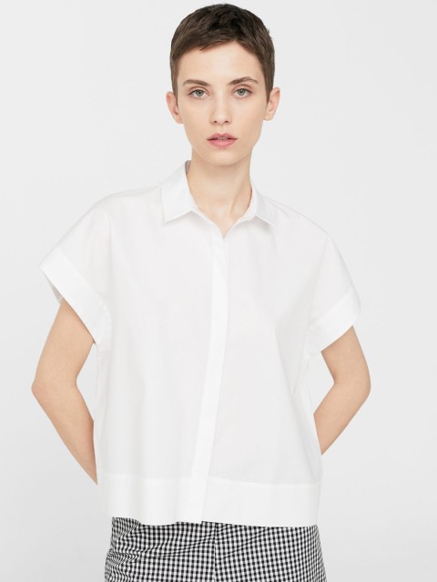 

MANGO Women White Regular Fit Solid Casual Shirt